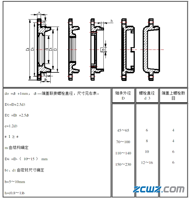 轴承盖_轴承盖零件图剖视图_轴承盖零件图